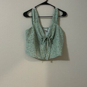 No Boundaries crop top, Never Worn, mint green floral, Size:XXL